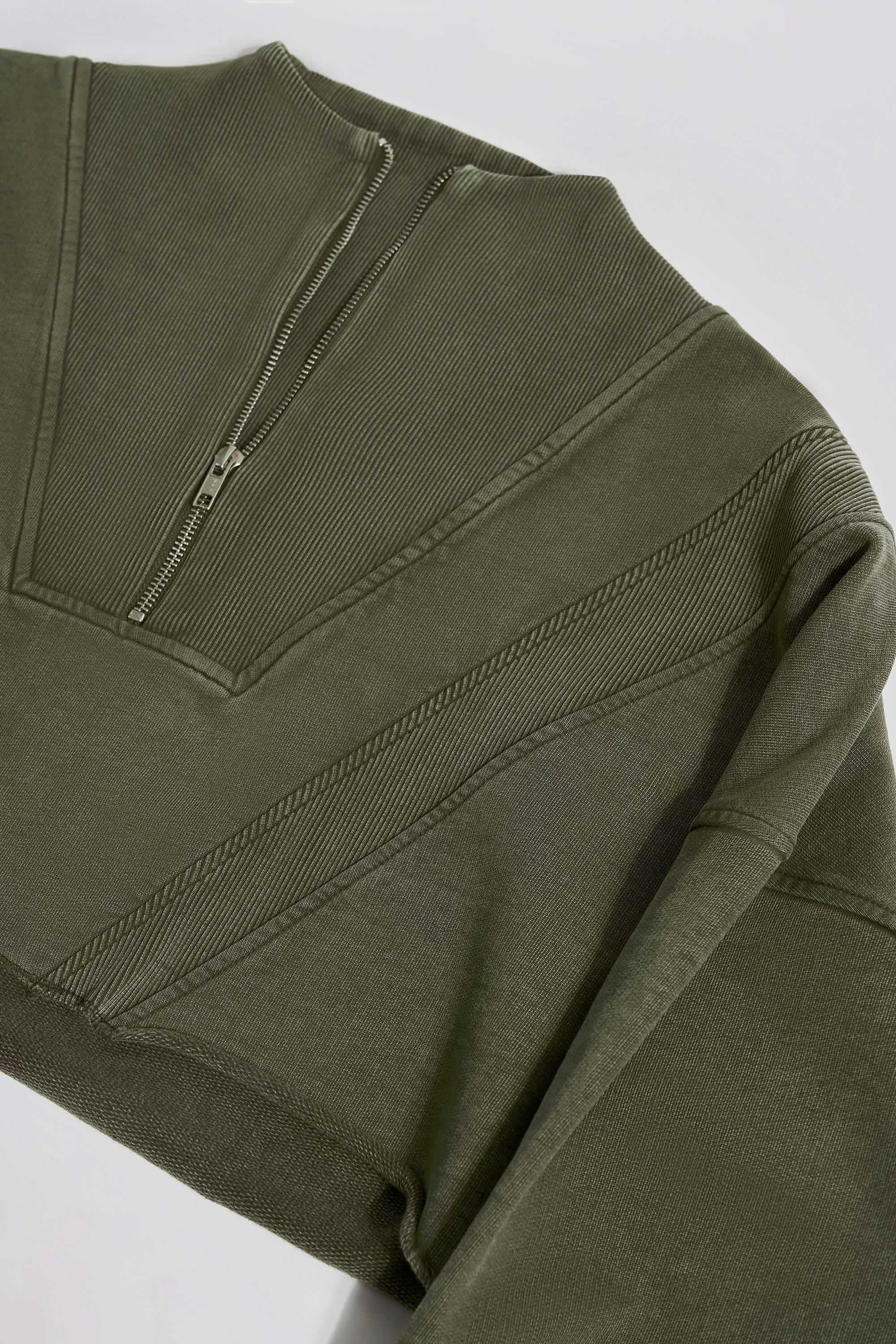 Cotton Jersey Acid Wash Cropped Sweatshirt in Light Green sold by Oh Polly product image thumbnail 4