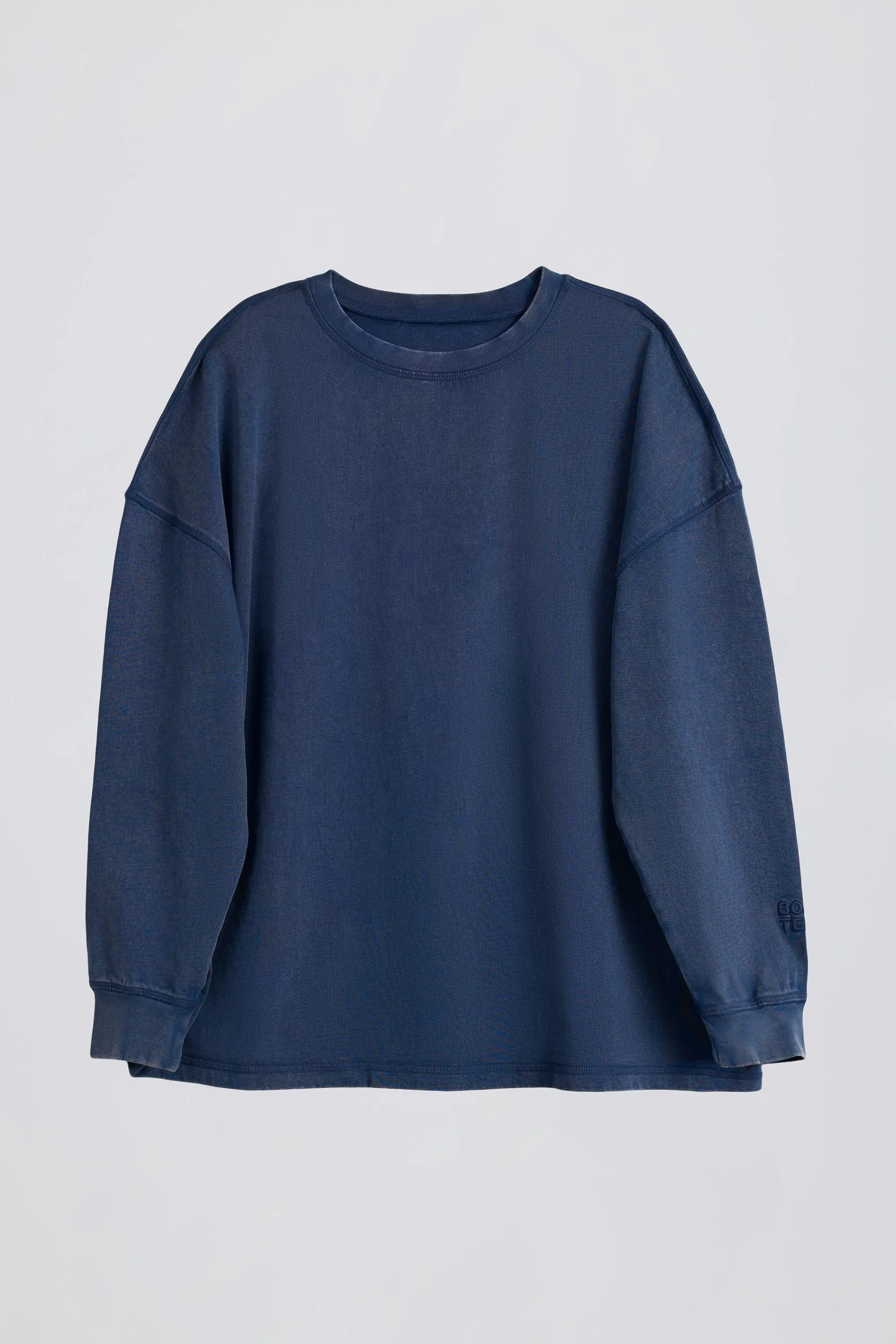 Acid Wash Long-Sleeve Oversized T-Shirt in Blue sold by Oh Polly product image thumbnail 2