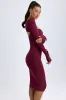 Modal Square-Neck Midi Dress in Wine Red sold by Oh Polly