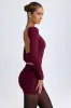 Modal Ruched Mid-Rise Mini Skirt in Wine Red sold by Oh Polly