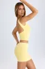 Modal Ruched Mid-Rise Mini Skirt in Lemon Sherbet sold by Oh Polly