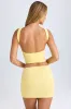 Modal Ruched Mid-Rise Mini Skirt in Lemon Sherbet sold by Oh Polly