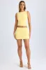 Modal Ruched Mid-Rise Mini Skirt in Lemon Sherbet sold by Oh Polly