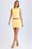 Modal Ruched Mid-Rise Mini Skirt in Lemon Sherbet sold by Oh Polly