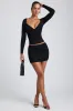Modal Ruched Mid-Rise Mini Skirt in Black sold by Oh Polly