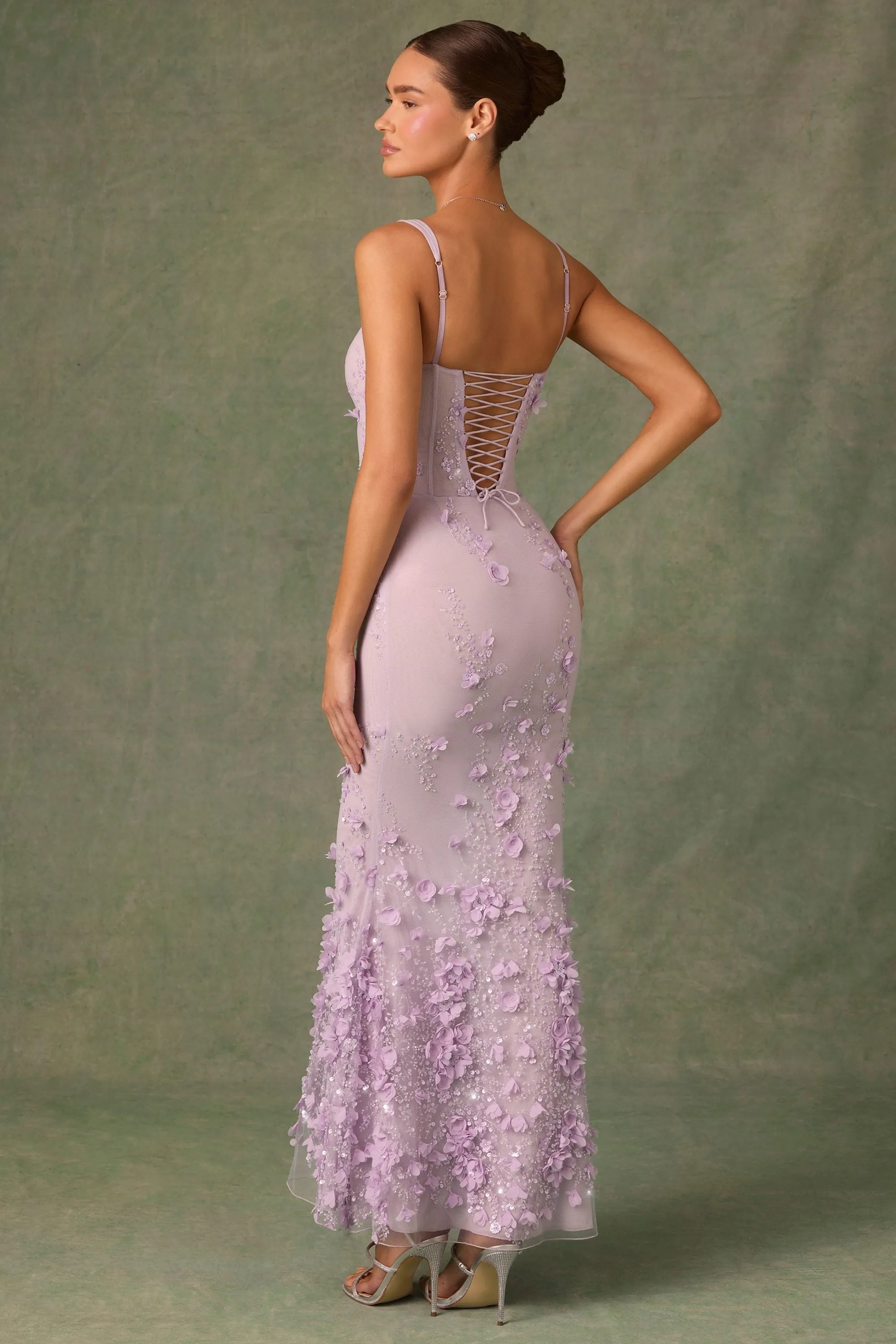Embellished Fishtail Corset Gown in Lilac sold by Oh Polly product image thumbnail 2