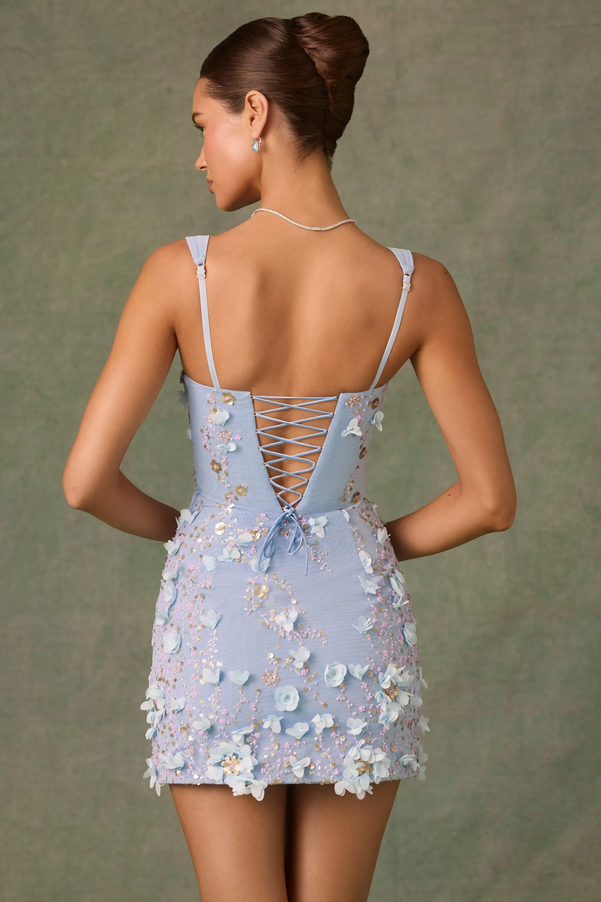 Embellished Corset Mini Dress in Sky Blue sold by Oh Polly product image thumbnail 2