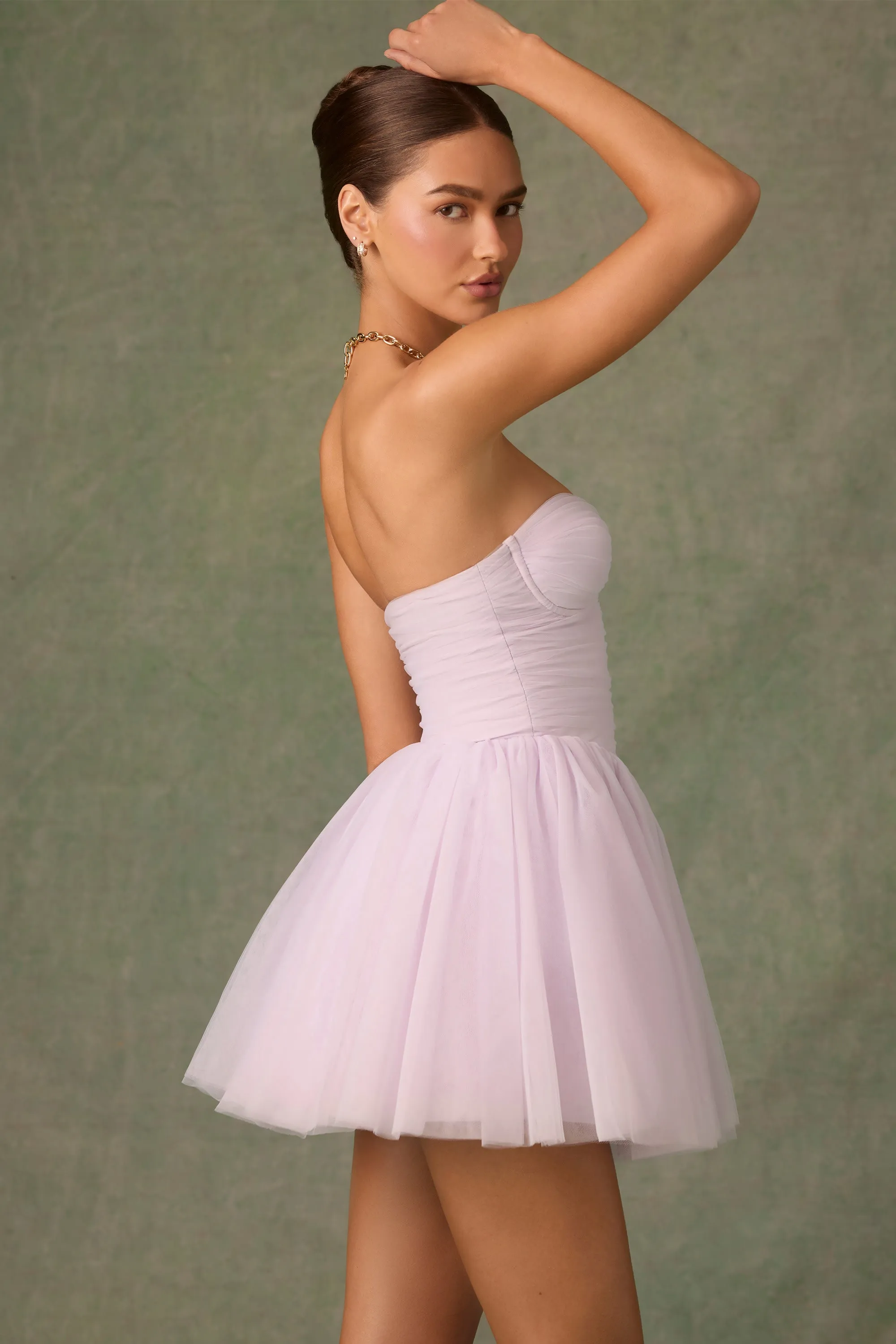 Tulle Corset Mini Dress in Lilac sold by Oh Polly product image thumbnail 4