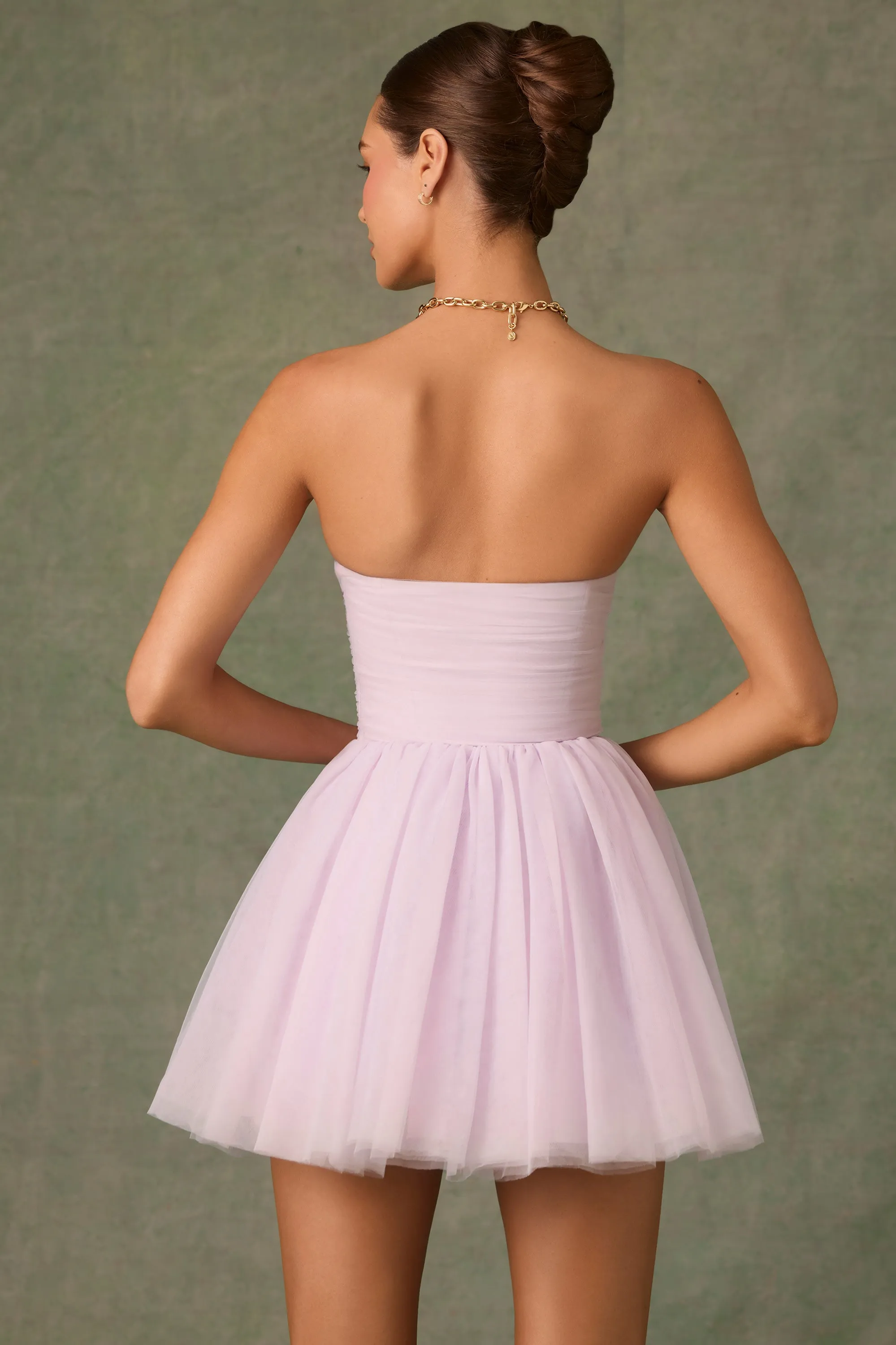 Tulle Corset Mini Dress in Lilac sold by Oh Polly product image thumbnail 3