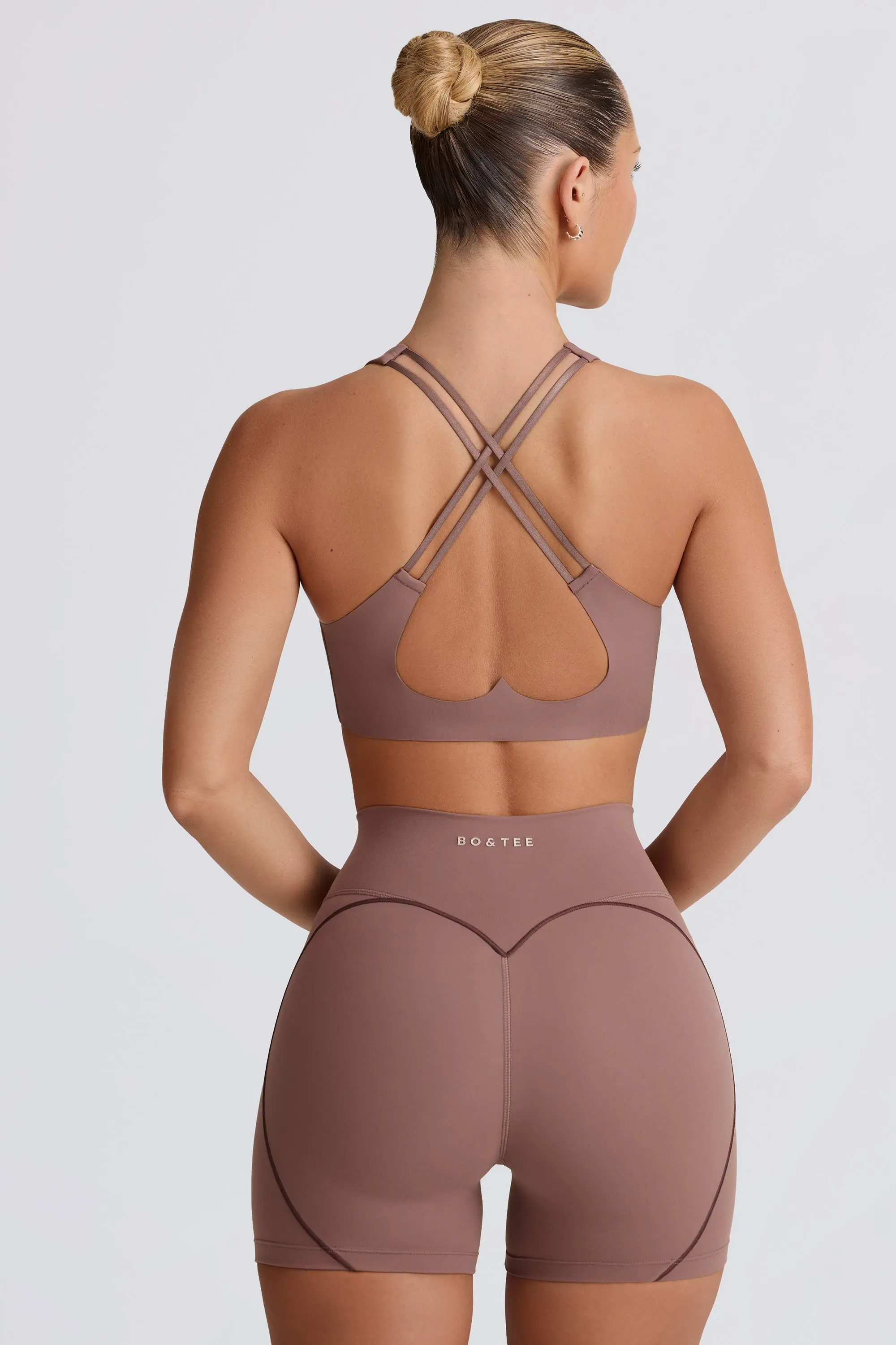 Soft Active Mini Shorts in Mocha sold by Oh Polly product image thumbnail 2