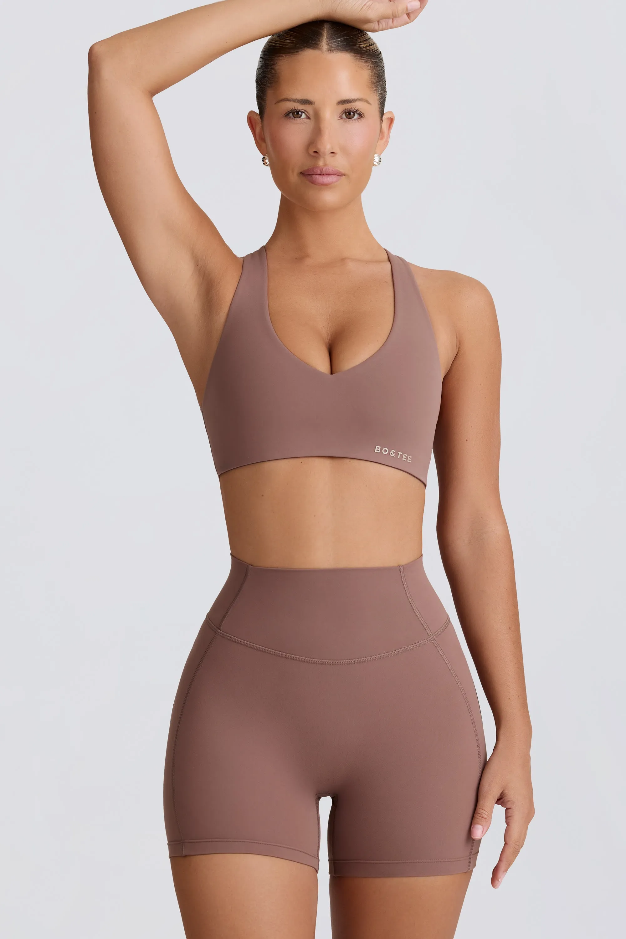 Soft Active Mini Shorts in Mocha sold by Oh Polly product image thumbnail 5