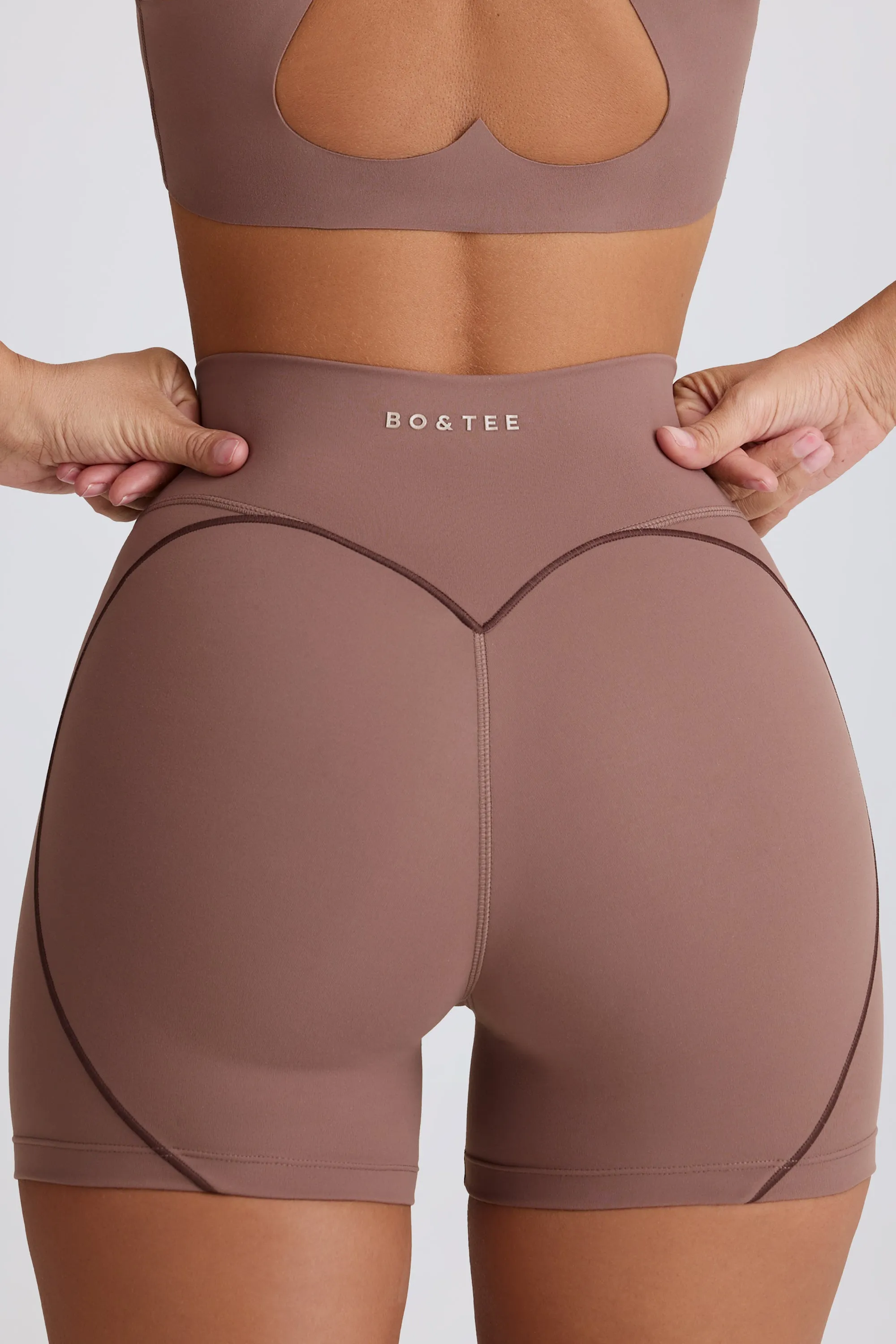 Soft Active Mini Shorts in Mocha sold by Oh Polly product image thumbnail 4