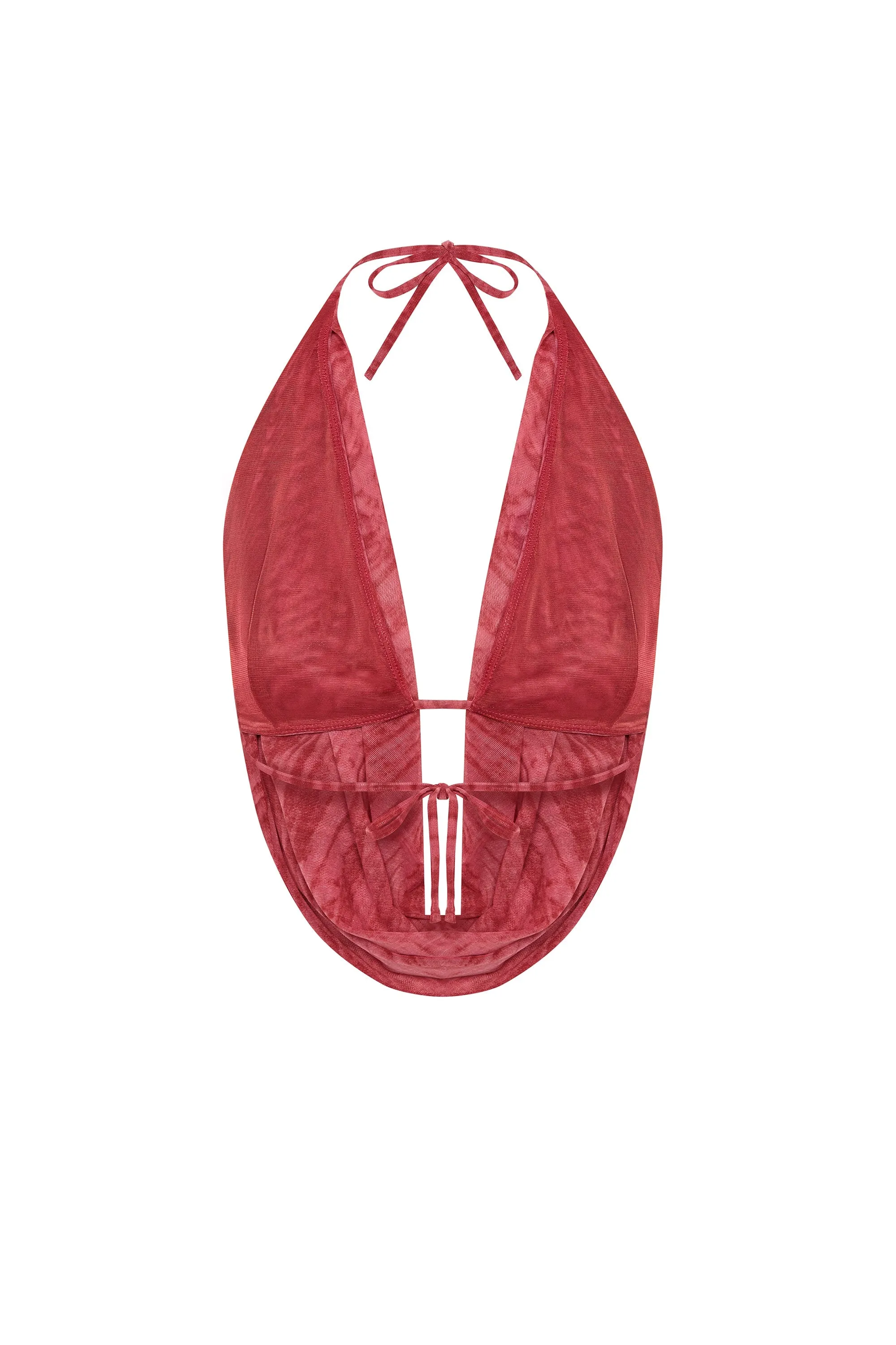 Cowl-Neck Backless Crop Top in Red Print sold by Oh Polly product image thumbnail 3