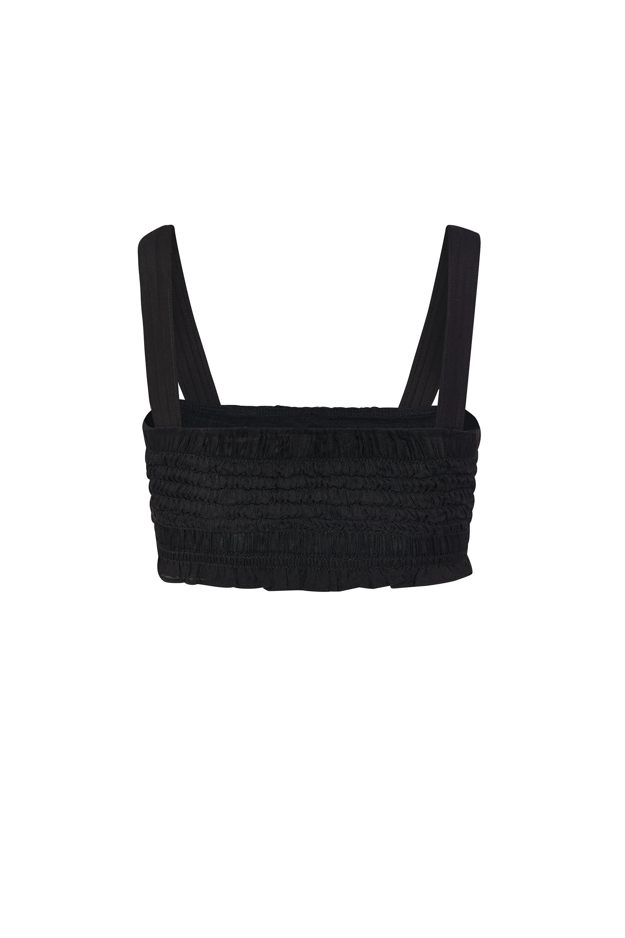 Ruffled Tie-Front Crop Top in Black sold by Oh Polly product image thumbnail 4