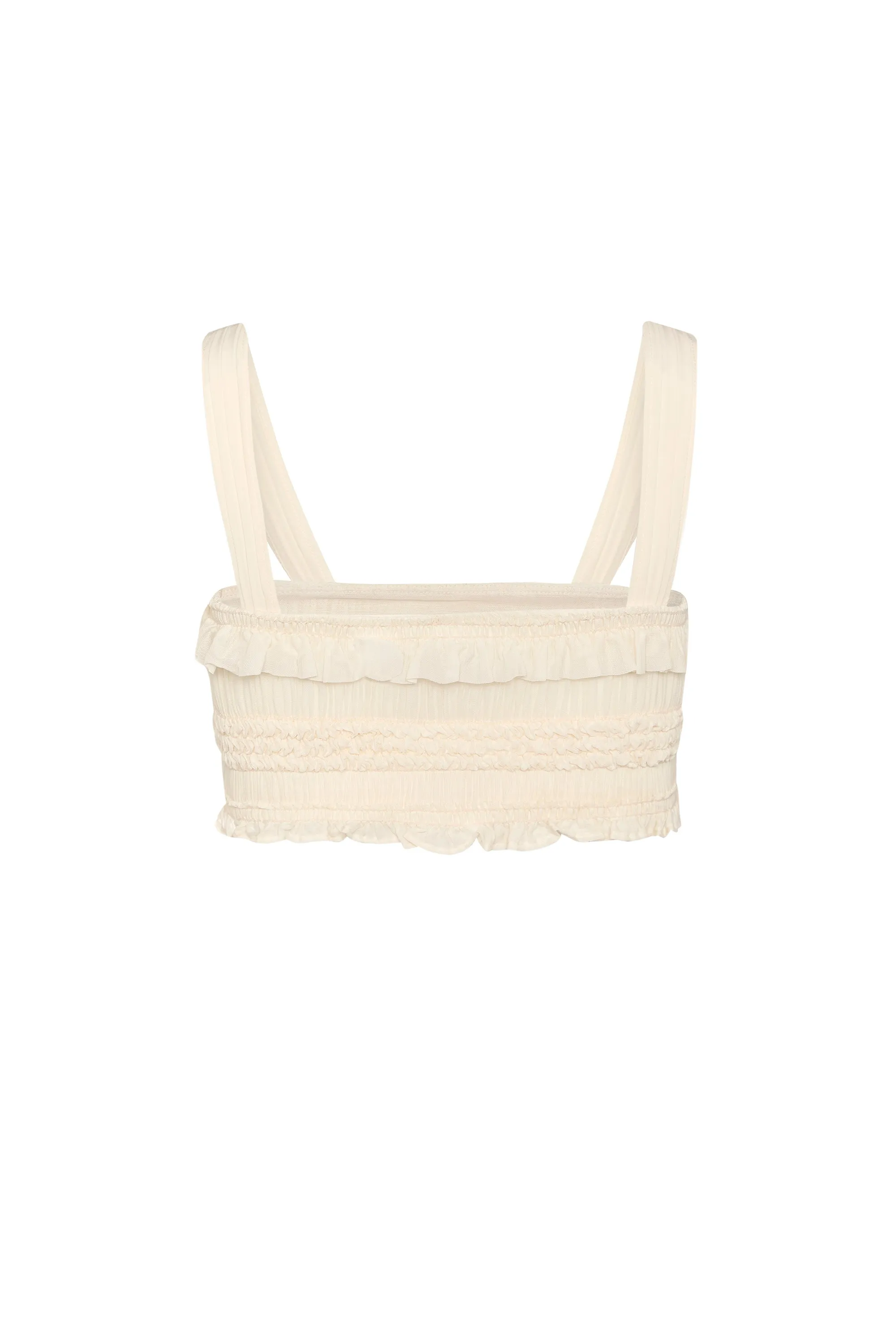 Ruffled Tie-Front Crop Top in Ivory sold by Oh Polly product image thumbnail 4