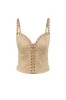 Lace-Up Top in Tan sold by Oh Polly