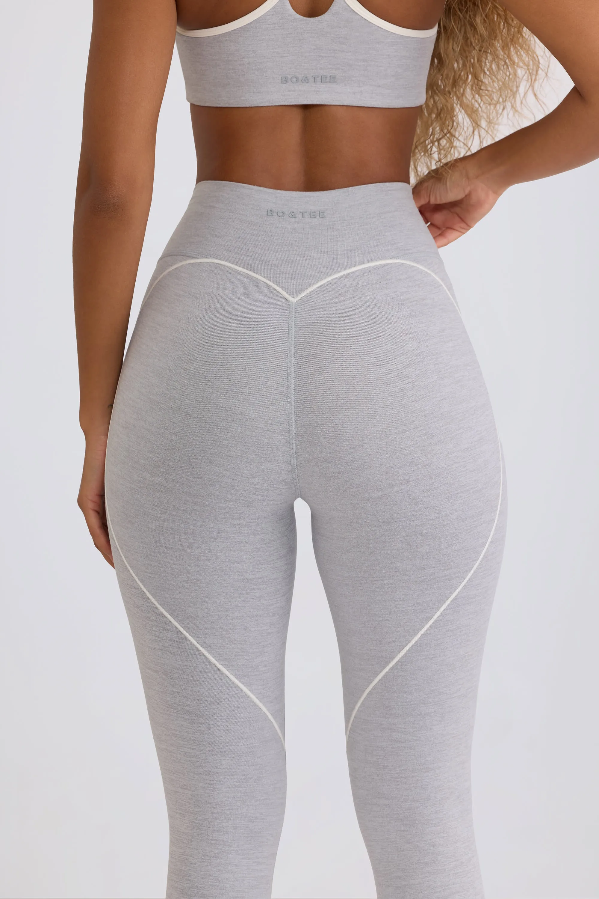 Soft Active Mid-Rise Leggings in Grey Marl sold by Oh Polly product image thumbnail 4