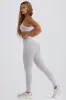Soft Active Mid-Rise Leggings in Grey Marl sold by Oh Polly