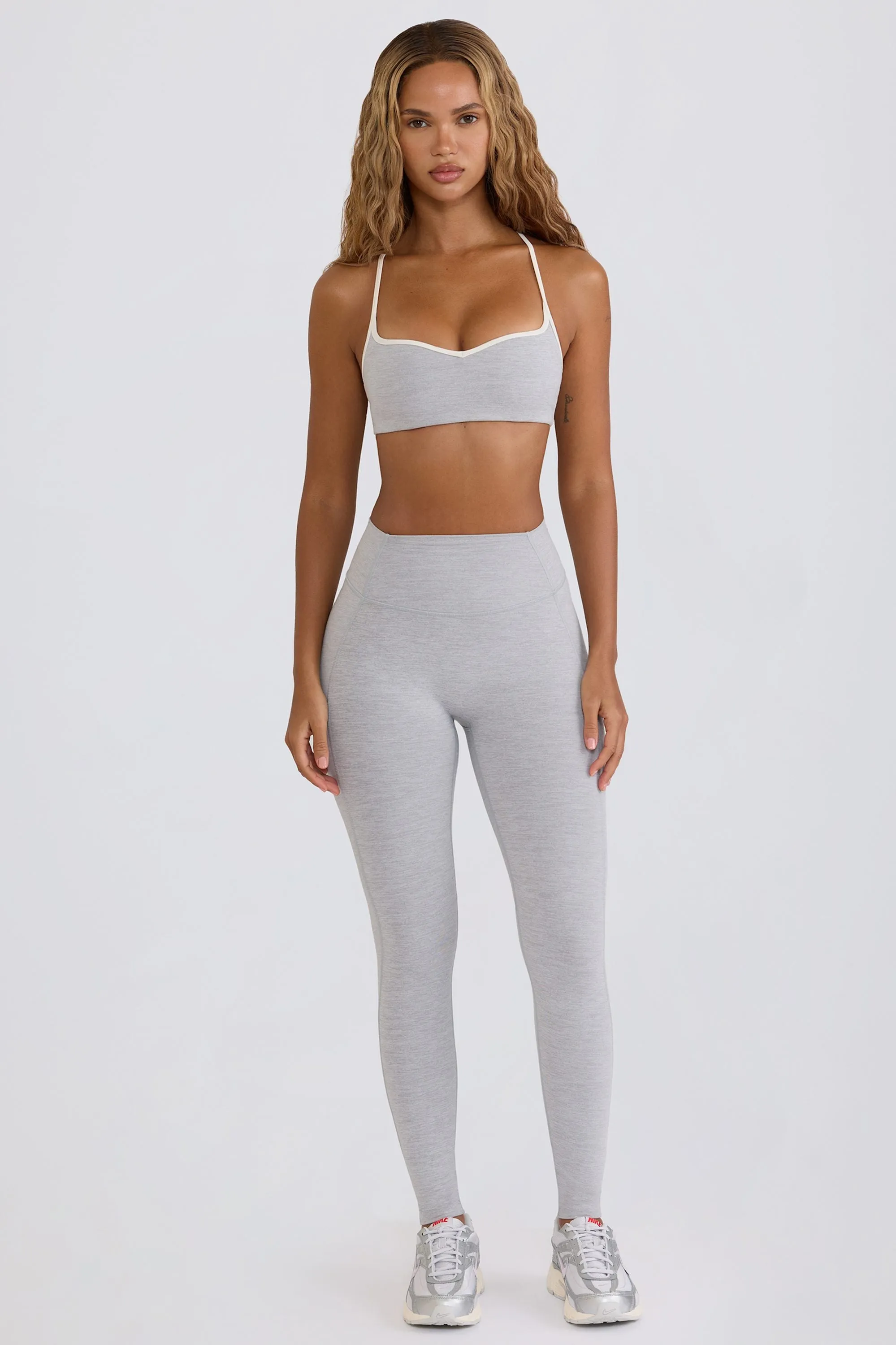Soft Active Mid-Rise Leggings in Grey Marl sold by Oh Polly product image thumbnail 2