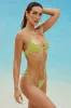 Metallic Layered Thong Bikini Bottoms in Green sold by Oh Polly