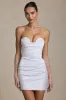 Ruched Corset Mini Dress in White sold by Oh Polly