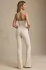 Bow-Detail Lace Flared Jumpsuit in Ivory sold by Oh Polly