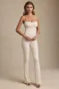 Bow-Detail Lace Flared Jumpsuit in Ivory sold by Oh Polly