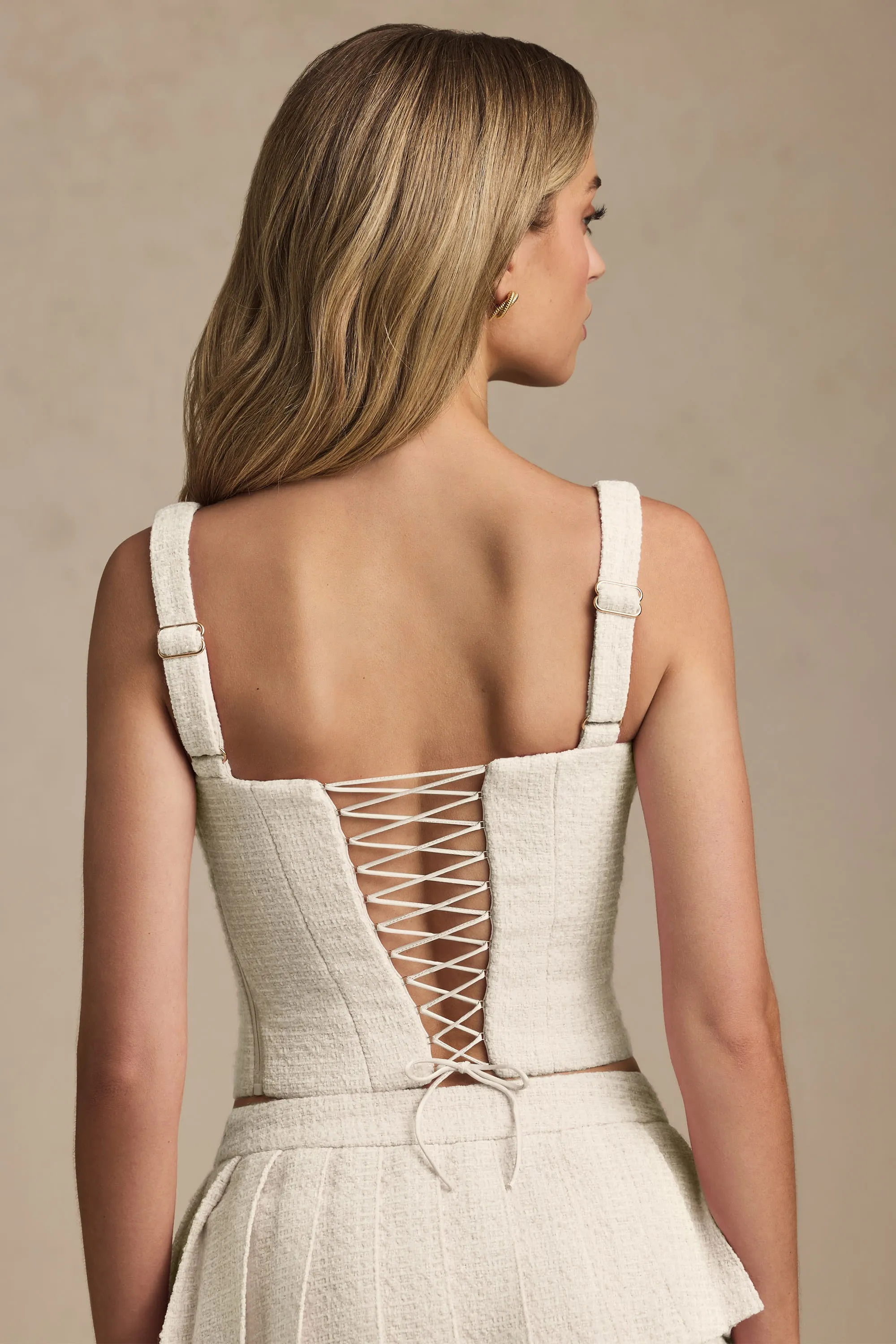 Lace-Up Corset Top in Ivory sold by Oh Polly product image thumbnail 5