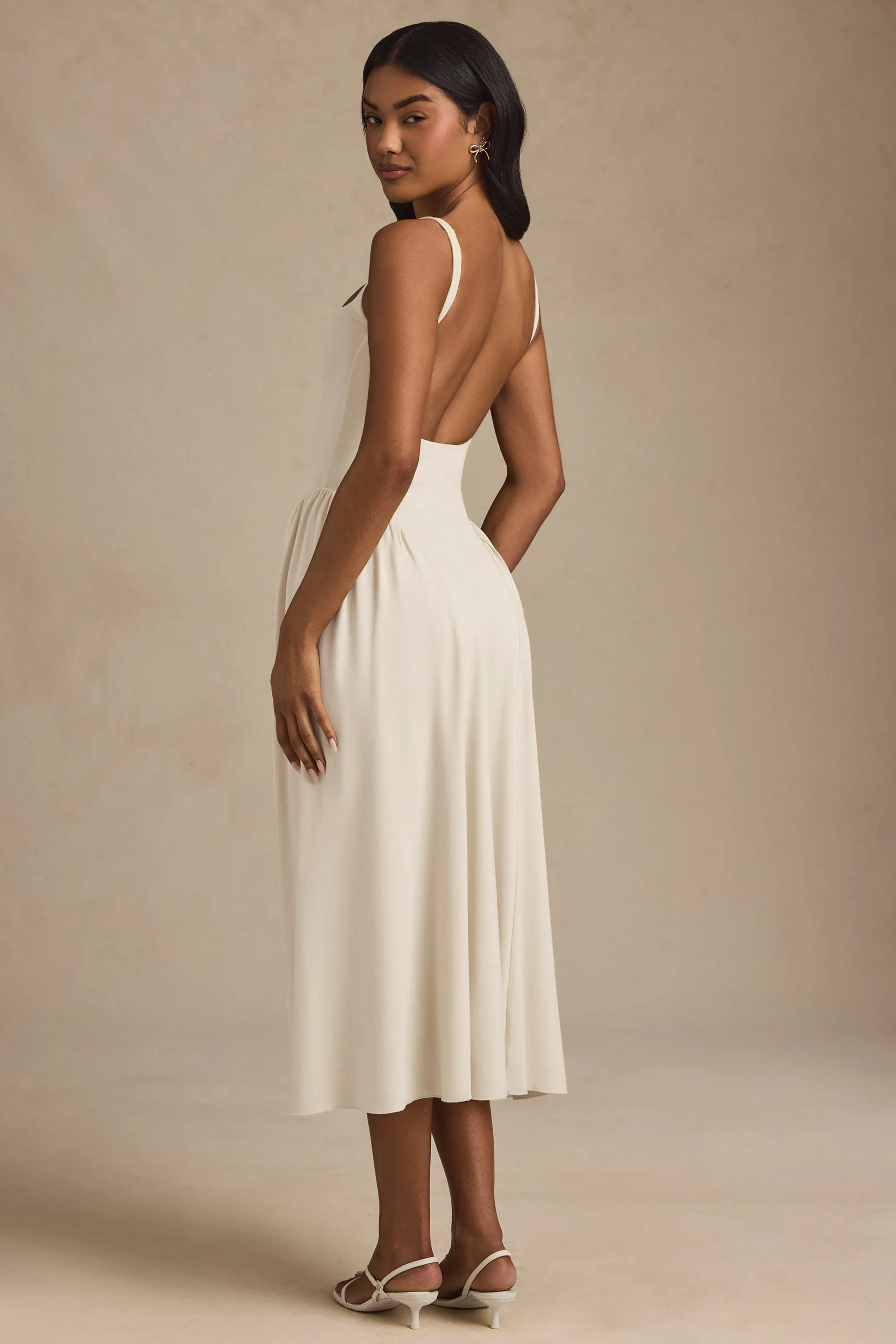 Modal A-Line Midaxi Dress in Ivory sold by Oh Polly product image thumbnail 2