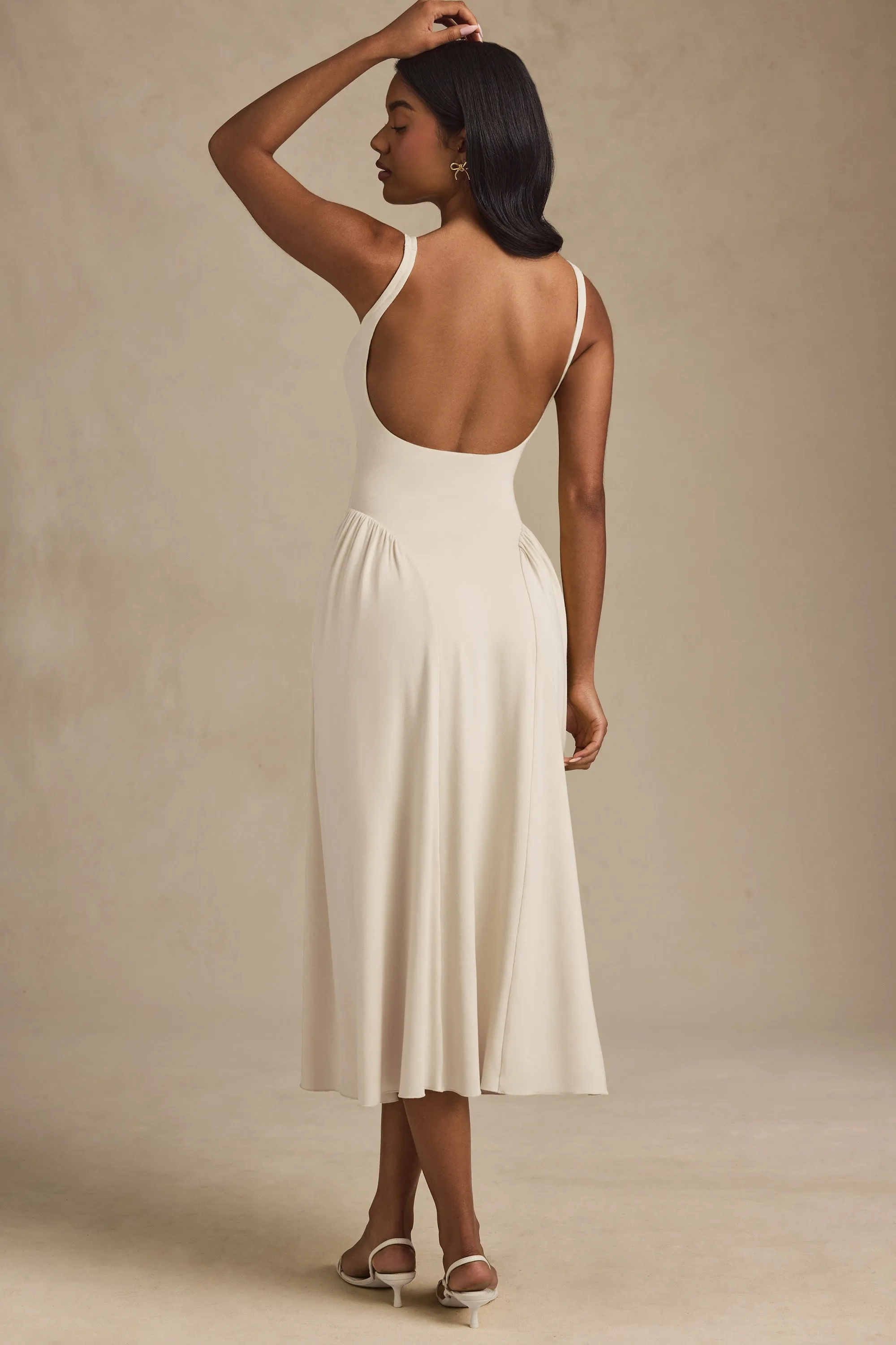 Modal A-Line Midaxi Dress in Ivory sold by Oh Polly product image thumbnail 5