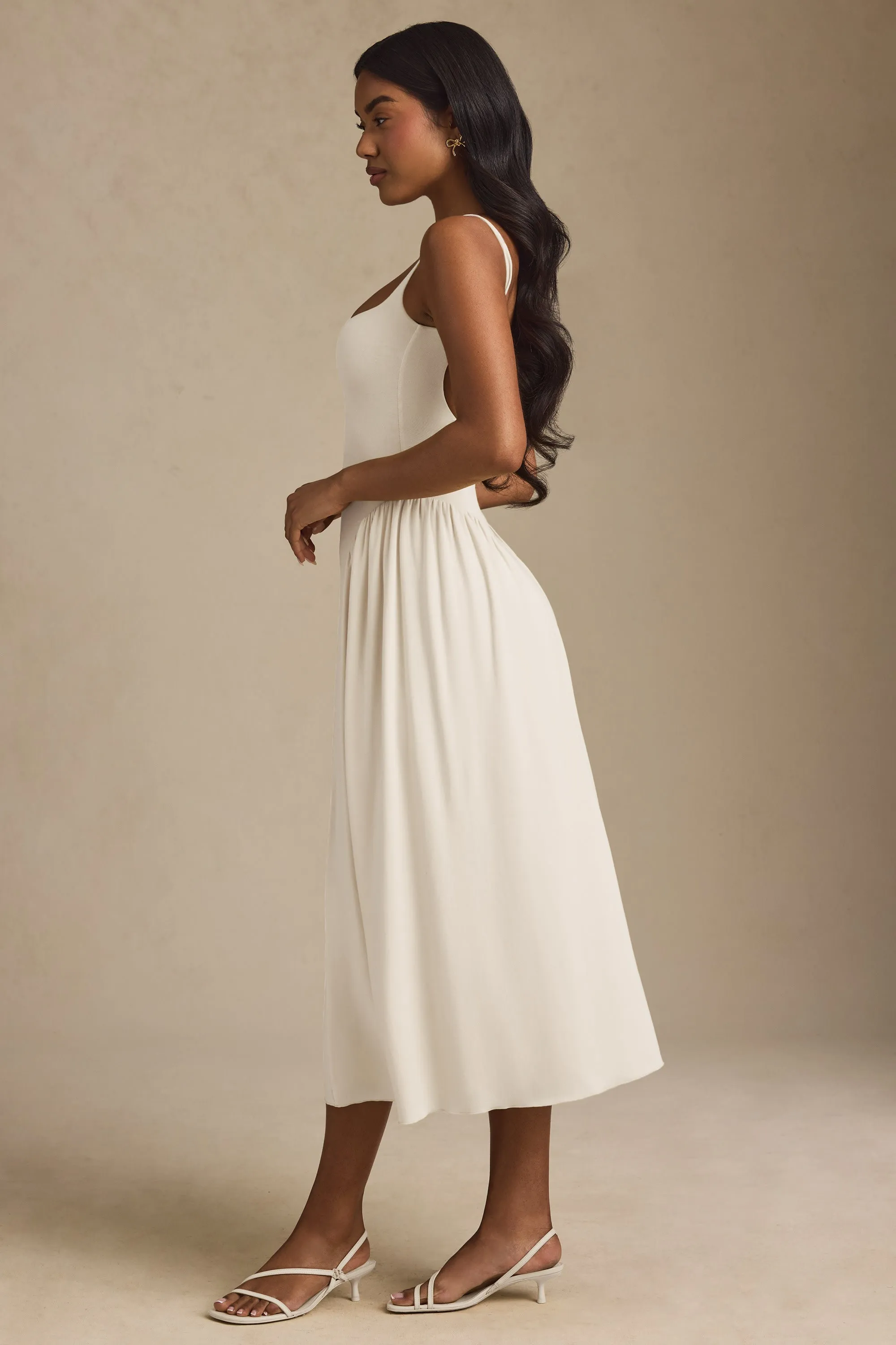 Modal A-Line Midaxi Dress in Ivory sold by Oh Polly product image thumbnail 3