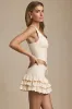 Plunge-Neck Scalloped Corset Top in Ivory sold by Oh Polly