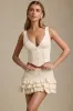 Plunge-Neck Scalloped Corset Top in Ivory sold by Oh Polly