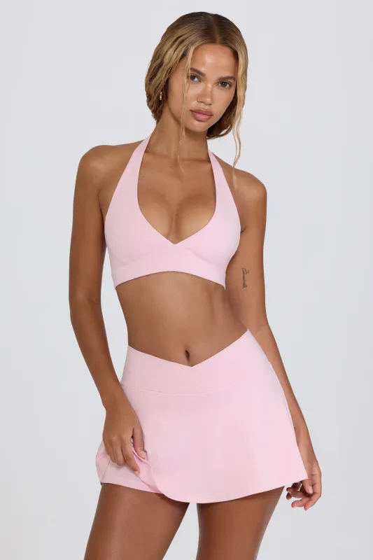 Crossover Mini Skort in Pale Pink Marl sold by Oh Polly