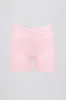 Ruched Mini Shorts in Pale Pink Marl sold by Oh Polly