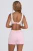 Ruched Mini Shorts in Pale Pink Marl sold by Oh Polly