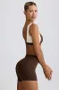 Ruched Mini Shorts in Pecan Marl sold by Oh Polly