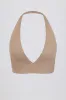 V-Neck Sports Bra in Mocha Marl sold by Oh Polly