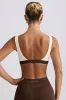 Contrast Sports Bra in Pecan Marl sold by Oh Polly