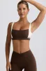 Contrast Sports Bra in Pecan Marl sold by Oh Polly
