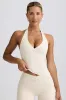 Wrap Halterneck Tank Top in Ivory Marl sold by Oh Polly