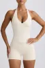 Wrap Halterneck Tank Top in Ivory Marl sold by Oh Polly