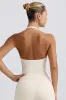 Wrap Halterneck Tank Top in Ivory Marl sold by Oh Polly
