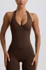 Wrap Halterneck Tank Top in Pecan Marl sold by Oh Polly
