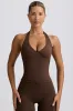 Wrap Halterneck Tank Top in Pecan Marl sold by Oh Polly