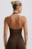 Wrap Halterneck Tank Top in Pecan Marl sold by Oh Polly