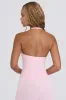 Wrap Halterneck Tank Top in Pale Pink Marl sold by Oh Polly