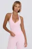 Wrap Halterneck Tank Top in Pale Pink Marl sold by Oh Polly