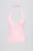 Wrap Halterneck Tank Top in Pale Pink Marl sold by Oh Polly