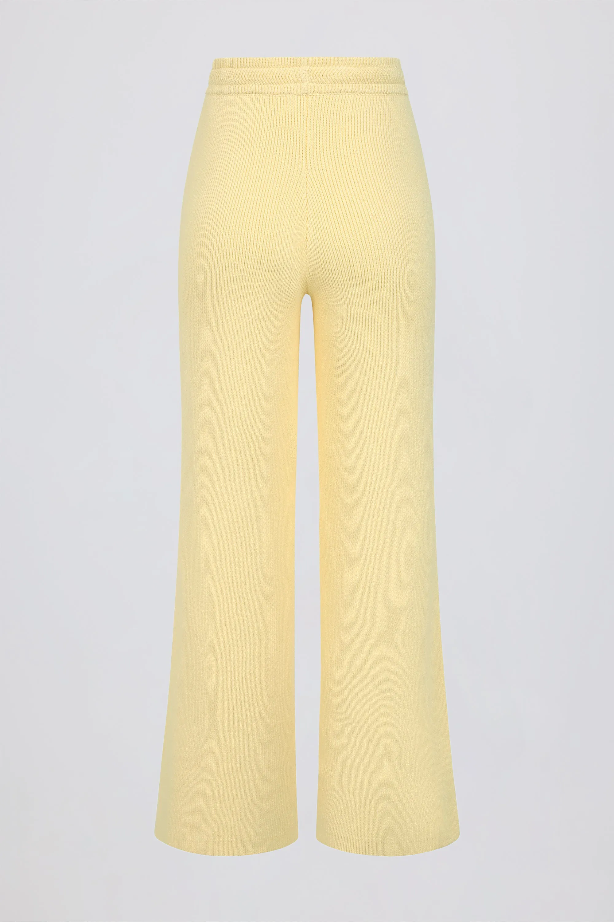 Ribbed Knit Wide-Leg Joggers in Lemon sold by Oh Polly product image thumbnail 2